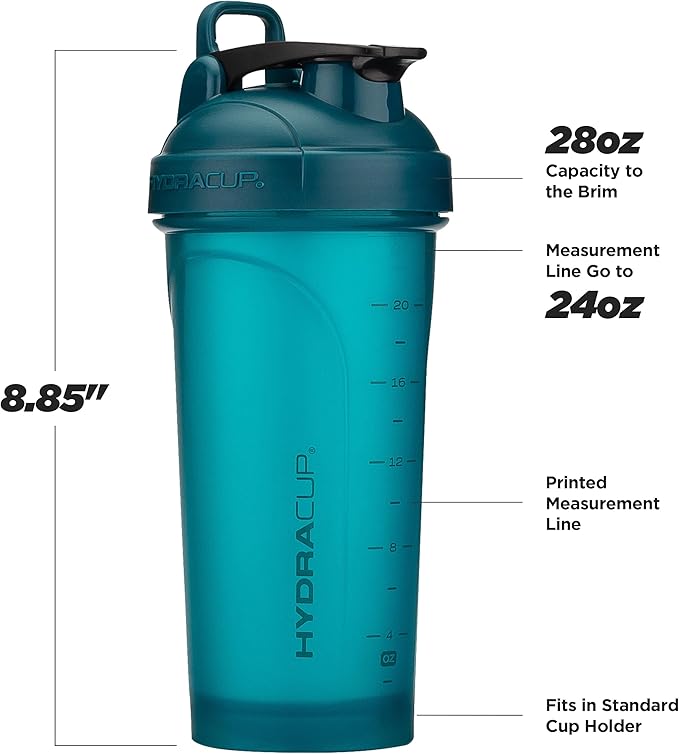 Hydra Cup ProFlow Shaker Bottles 6-Pack (28oz) | Protein Shaker Cups with Whisk Ball, Leak-Proof Lid, Hidden Carry Handle | BPA-Free Gym Mixer for Protein Powder, Mixing Supplements, Fresh Colors