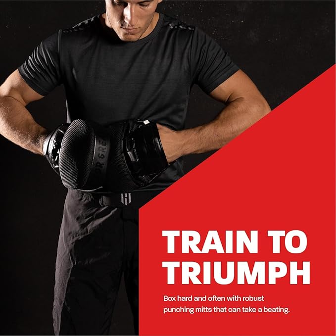 Hawk Sports Punching Mitts for Men, Women, & Kids, Leather Focus Mitts for Martial Arts & Boxing Training, Curved Punch Mitts for Karate, Kickboxing, Krav MAGA, Muay Thai & Taekwondo