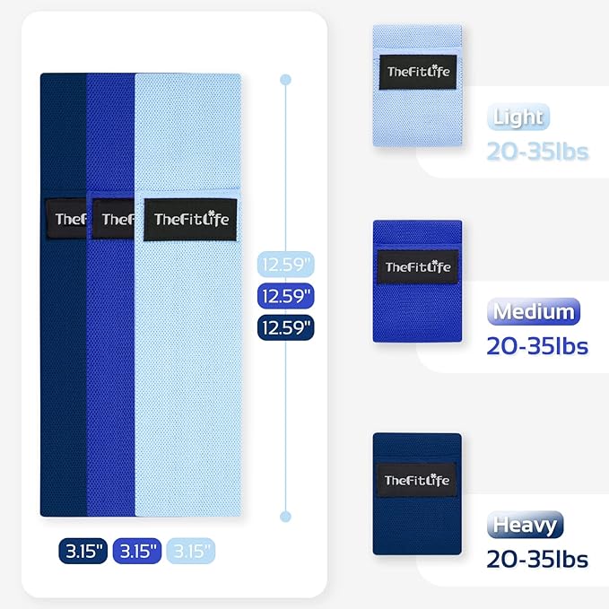 TheFitLife Resistance Exercise Bands for Women - Fabric Workout Bands for Booty, Hip, Glute, Leg, Thigh, Squat, Butt Lift Excersize and Fitness Loop Bands for Home Gym