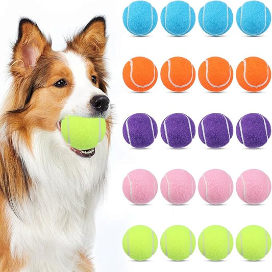 20Pcs Small Tennis Balls for Dogs, 2 Inch Colorful Mini Tennis Balls 5 Colors Pet Puppy Ball for All 2 Inch Dog Ball Launchers
