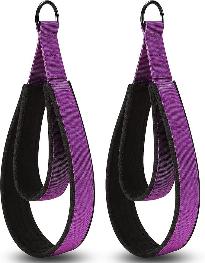 TOBWOLF Pilates Straps - Double Loop D-Ring Straps for Reformer, Padded, Home Gym Workout