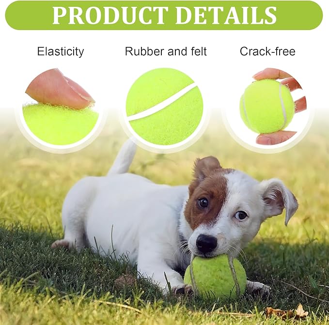 20Pcs Small Tennis Balls for Dogs, 2 Inch Colorful Mini Tennis Balls 5 Colors Pet Puppy Ball for All 2 Inch Dog Ball Launchers