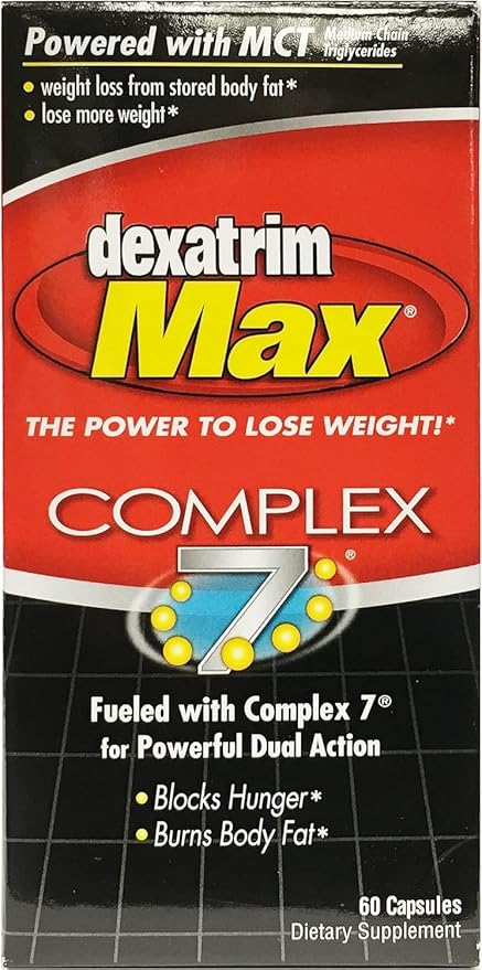 ILIOS Dexatrim Max Complex-7 | Diet Pills to Lose Weight - 7 Powerful Ingredients to Reduce Hunger & Body Fat, Fat Burner Supplements, Weight Loss Pills for Men & Women, 2 Packs w/ 60 Capsules Each