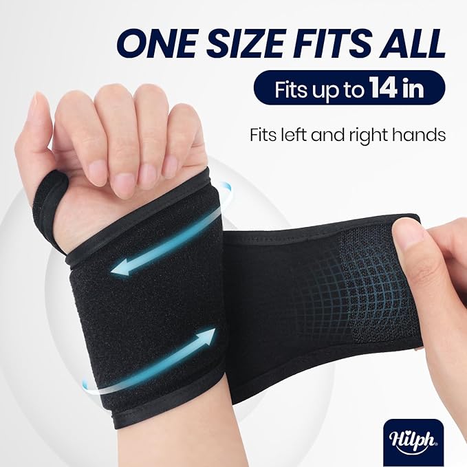 Hilph Wrist Ice Pack Wrap for Carpal Tunnel Relief, Reusable Super Soft & Stretchable Gel Ice Pack for Wrist & Hand Pain Relief, Tendonitis, Arthritis, Surgery Recovery, Mommy Wrist