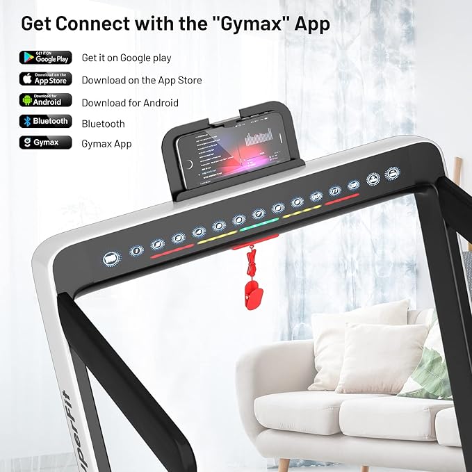GYMAX Walking Pad, Dual LED Display 2 in 1 Under Desk Treadmill for Home with Remote & Smart App Control, 2.25HP Foldable Portable Treadmill Running Machine for Office Small Space