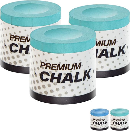 3 Pcs Pool Chalk Billiards Cue Stick Premium Chalk Pure Cube Round Chalk Table Accessories High Performance Low Deflection for Professional Tournament Snooker Blue - SOLROS