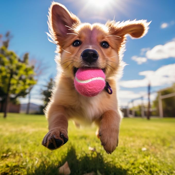 60 Pack Tennis Balls, Training Tennis Balls, Pet Dog Playing Balls, Practice Tennis Balls with Mesh Bag for Transport and Beginner Training