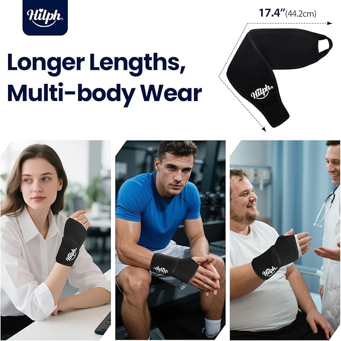 Hilph Wrist Ice Pack Wrap for Carpal Tunnel Relief, Reusable Super Soft & Stretchable Gel Ice Pack for Wrist & Hand Pain Relief, Tendonitis, Arthritis, Surgery Recovery, Mommy Wrist