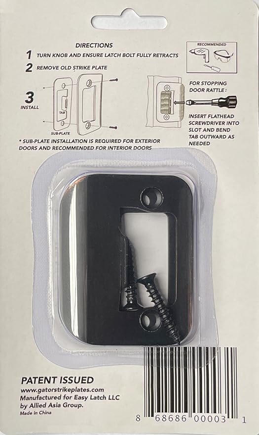4-Pack Gator Door Latch Restorer - Strike Plate (Oil Rubbed Bronze)