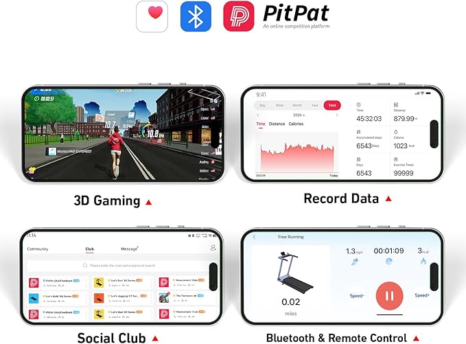 Treadmill with 5% Incline, 300lbs Capacity Folding 15 HP Small Treadmills for Home Portable Running Treadmill with Handles Quiet Brushless Dual Cushion System, Electric Compact Treadmil