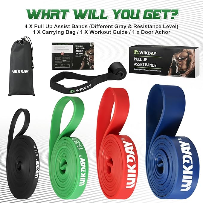 Resistance Bands for Working Out, Exercise Bands, Workout Bands, Pull Up Assistance Bands for Body Stretching Training Physical Therapy Muscle Training for Men & Women