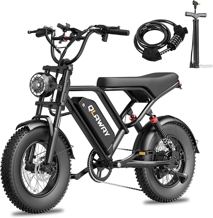 500W/750W Fat Tire Electric Dirt Bike for Adults, 48V 13.5AH/18AH Removable Battery 16"/20" Electric Motorcycle Ebikes with 31MPH Top Speed, 40-70 Miles Range, Full Suspension