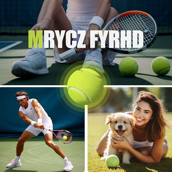 24 Pack Tennis Balls, Training Tennis Balls, Pet Dog Playing Balls, Practice Tennis Balls with Mesh Bag for Transport and Beginner Training