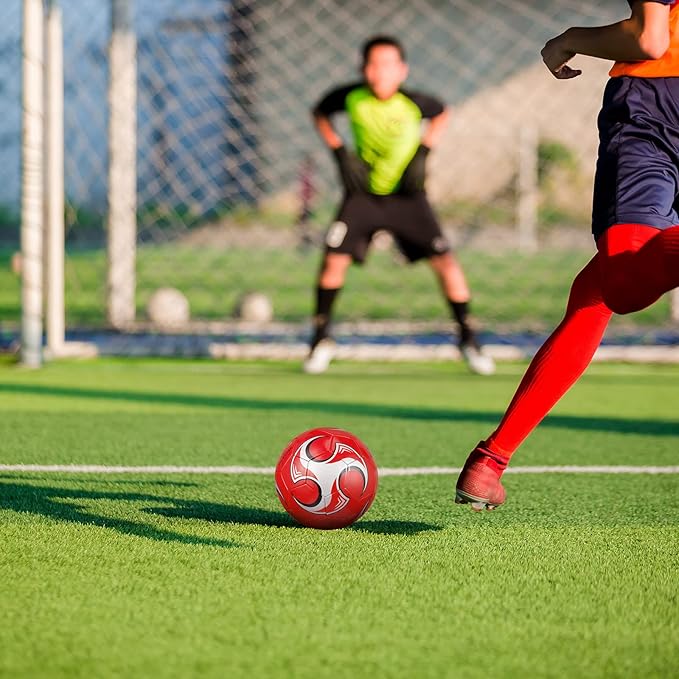 HyDren 4 Pack Soccer Ball with Pump Official Size 4/5 Deflated Soccer Balls Bulk for Outdoor Indoor Practice Training Sport Gift for Kids Boys Teen Youth Adult