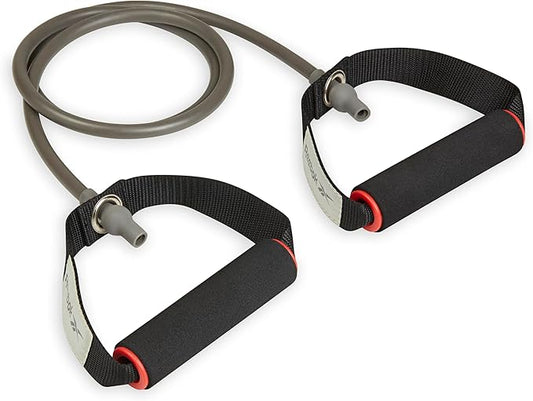 Reebok Resistance Tube Full Body Workout, Warm-Up & Strength Training Resistance Bands with Handles, Non-Slip Stretch Bands for Exercise, Fitness Bands for Men & Women