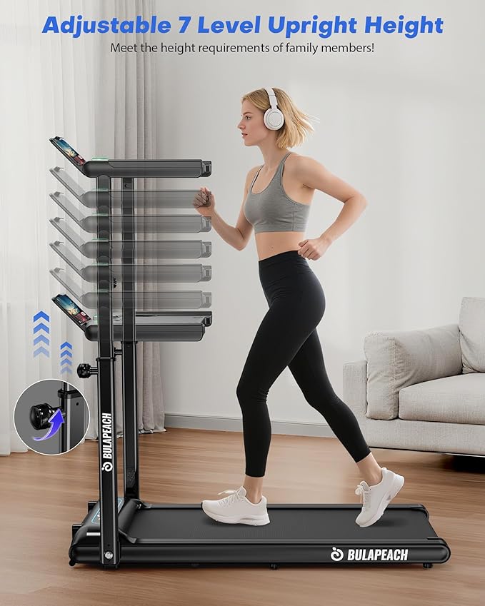 Walking Pad with Incline, 3 in 1 Under Desk Treadmill with Handle Bar Removable Desk Workstation & Device Holder, 3.5HP Foldable Treadmills with 300lbs Capacity for Home Office