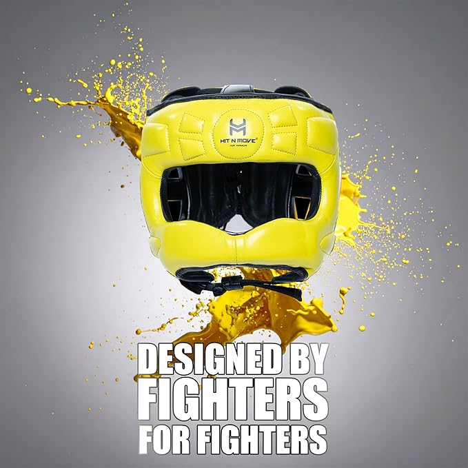 HIT N MOVE® Air Armor Face Saver Boxing Headgear, Lightweight Protective Gear for MMA, Kickboxing, Martial Arts, Training & Sparring and Combat Sports