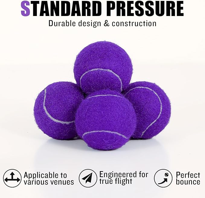 24 Pack Tennis Balls, Training Tennis Balls, Pet Dog Playing Balls, Practice Tennis Balls with Mesh Bag for Transport and Beginner Training