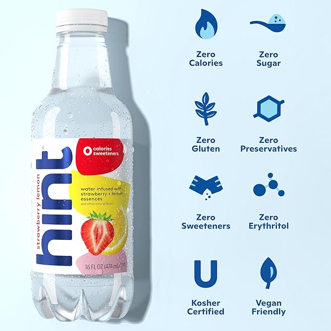 Hint Fruit-Infused Bottled Water Bundle, Best Sellers Variety Pack - Sugar Free Flavored Water with Zero Calories, Natural Fruit Essences, and No Artificial Sweeteners - 16 Fl Oz (Pack of 24)