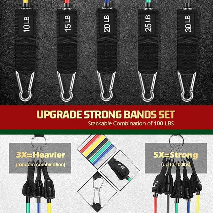 VEICK Resistance Bands, Exercise Bands, Workout Bands, Resistance Bands for Working Out with Handles for Men and Women, Exercising Bands for Fitness Weights Work Out at Home