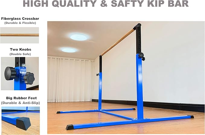 4FT/5FT Gymnastic Bar Set Gymnastics Horizontal Bar Gymnastics Kip Bar for Kids Home Use