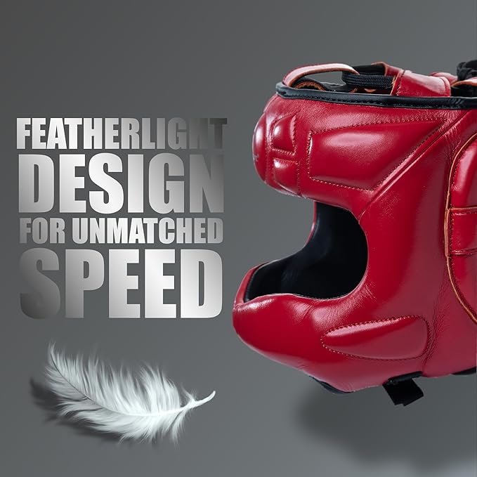 HIT N MOVE® Air Armor Face Saver Boxing Headgear, Lightweight Protective Gear for MMA, Kickboxing, Martial Arts, Training & Sparring and Combat Sports