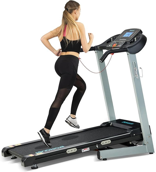 Treadmill with Auto Incline - 300 lb Capacity, 3.0HP Folding Electric Treadmill Up to 8.5 MPH Speed, Running Machine with 17.5" Wide Tread Belt and Bluetooth Speaker for Home Use