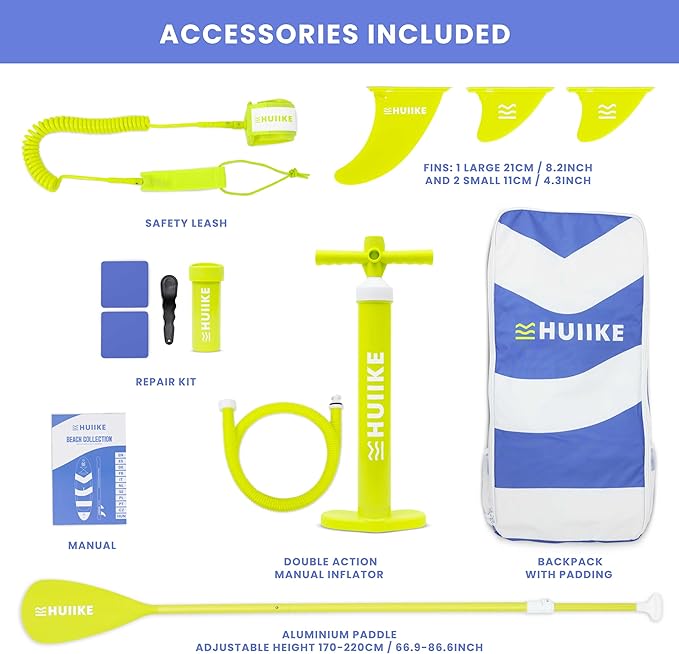 Inflatable Paddle Board for Adults with Accessories Included, Oar, Fins, Pump. Stand Up Paddleboard Great Stability and Resistance. 10’ x 33" x 5.9", Maximum Load 286 lb