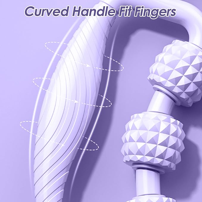 HEEPDD 9 Wheels Muscle Roller, Leg Massager Muscle Relaxation Stretching Roller Foam Roller Deep Tissue Massager for Thigh Arms Leg Waist (Purple)
