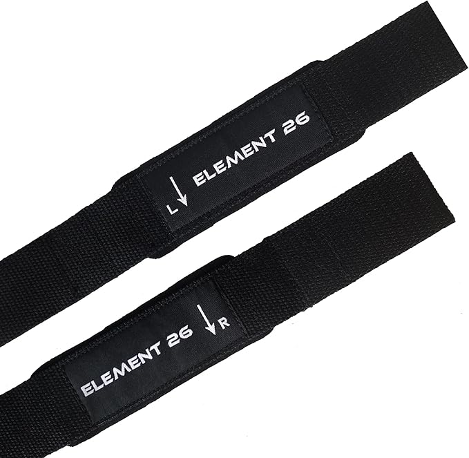Element 26 Lifting Wrist Straps (Pair) With Guide - Weightlifting & Strength Training Straps for Men and Women