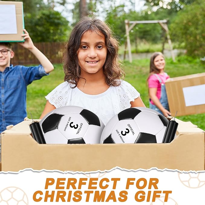 6 Pcs Operation Christmas Soccer Ball Bulk with Pump Needles, Size 3 4 5 Deflated Soccer Ball Gift for Youth Adult Game Training Practice Christian Charity Donation Supplies