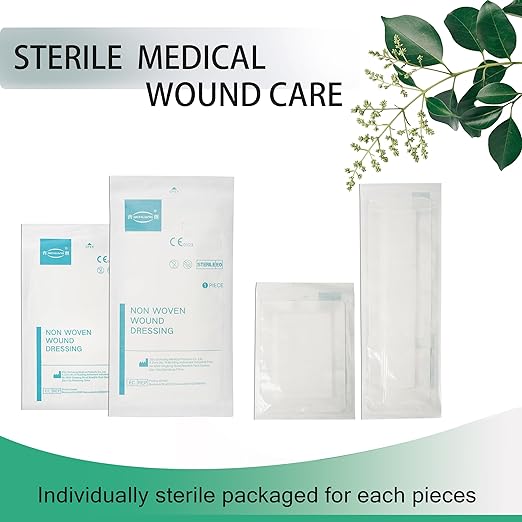 6X8 Inches Extra Large Sterile Adhesive Island Wound Dressing Bandages - Non Woven Cover with Bordered Gauze Pads, 25 Individually Pack, High Absorbent, Medical Grade by QICHUANG(6X8 INCHES - C25)