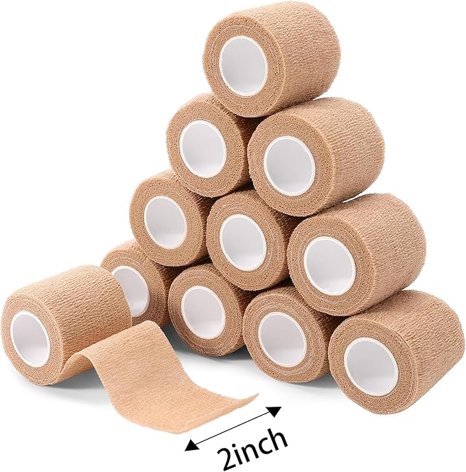 32 Rolls Self Adhesive Bandage Wrap 2 inch Cohesive Bandage Wrap Stretch Bandages Wraps Tape Skin Elastic Self-Adherent Tape for Wrist Ankle Sports Swelling Sprains