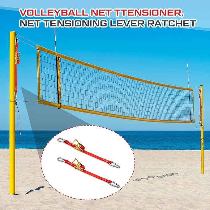 2 Pcs Volleyball Net Ratchet Strap Heavy Duty Net Tensioning Lever Ratchet Volleyball Poles Rope Tightener