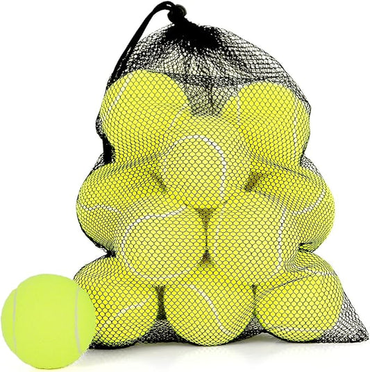 24 Pack Tennis Balls, Training Tennis Balls, Pet Dog Playing Balls, Practice Tennis Balls with Mesh Bag for Transport and Beginner Training