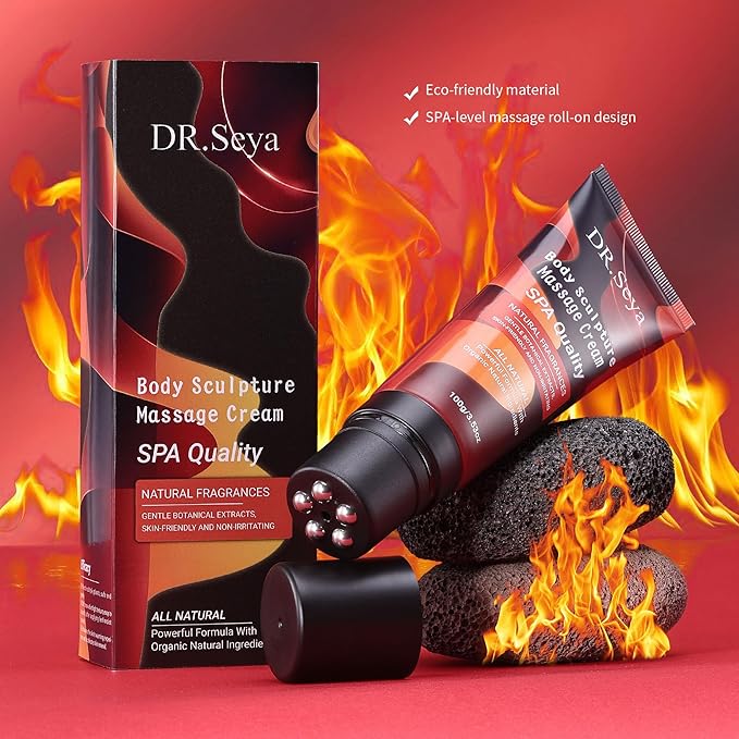 Hot Sweat Cream for Women & Men – Caffeine Hot Sweat Workout Enhancer with Massage Head, Hot Cream for Stomach Belly Fat Burner & Cellulite Cream for Thighs, Arms, Waist Trainer Workouts