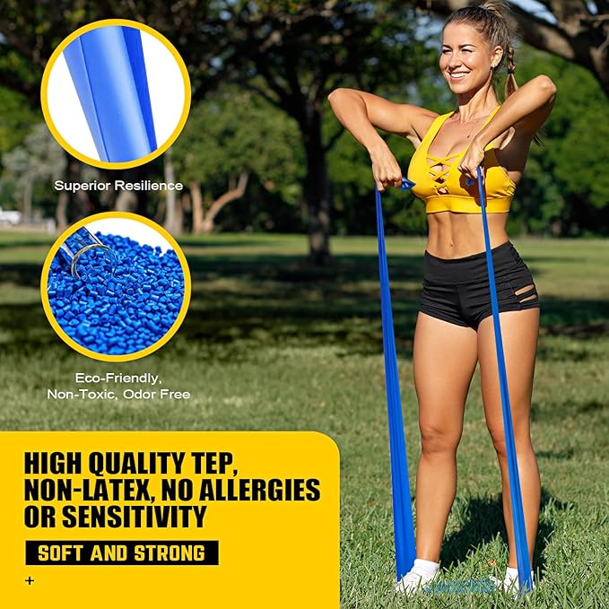 Resistance Bands, Exercise Bands, Physical Therapy Bands for Strength Training, Yoga, Pilates, Stretch Elastic Band with Different Strengths, Workout Bands for Home Gym