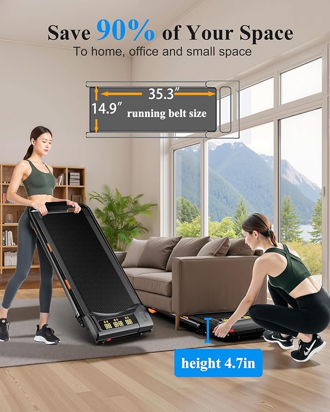 8.7MPH Walking Pad Treadmill for Home with Incline, 3.5HP Real Brushless Treadmill with Incline 350 lb Capacity, Double Deck Running Desk Treadmills Support App and Pre-Set Mode