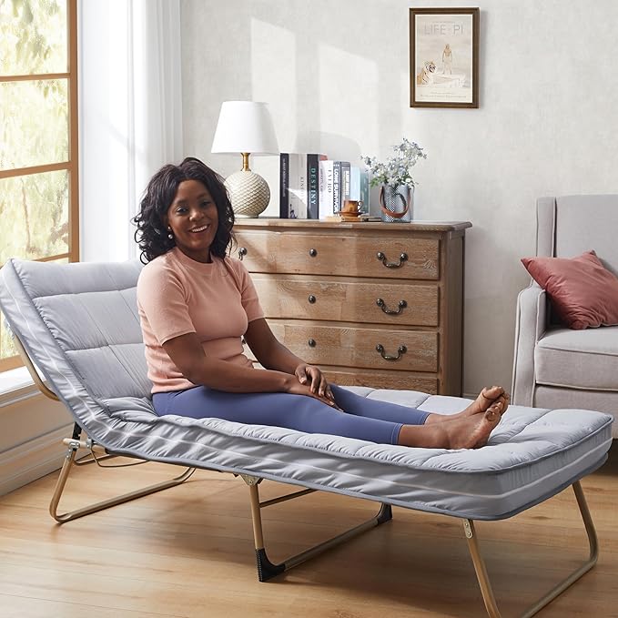 4Inch Cot Mattress Topper,Narrow Twin Gel Infused Memory Foam,Machine Washable Pillow Top Cover,Roll Up Floors Mat,Portable Folding Sleep Pad(75 X 30“)