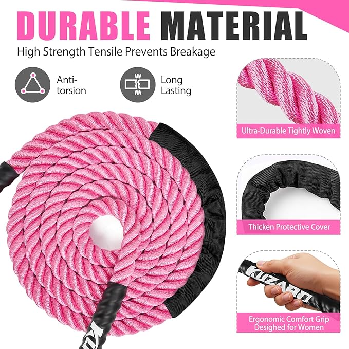 Jump Rope, Weighted Jump Rope for Women, Heavy Jump Ropes for Fitness, Home Gym Exercise Equipment, Adult Skipping Rope for Improve Strength, Weight Loss, Boxing Training,Total Body Workout Equipment