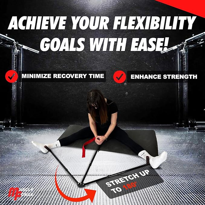 3 Bar Leg Stretcher for Splits and Adductor Stretch to Over 180°, Split Machine for Flexibility with 6 Regulations - Legs Spreader, Groin Stretcher, Ballet, with Padded Grips and Strap