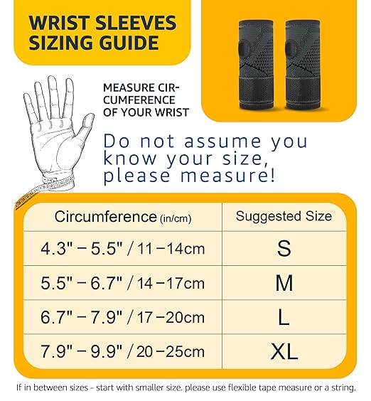 HiRui 2-Pack Wrist Brace Wrist Wraps, Hand Compression Sleeves with Wrist Straps Support for Fitness Weightlifting MTB Tendonitis Carpal Tunnel Arthritis Pain Relief (Black, X-Large)