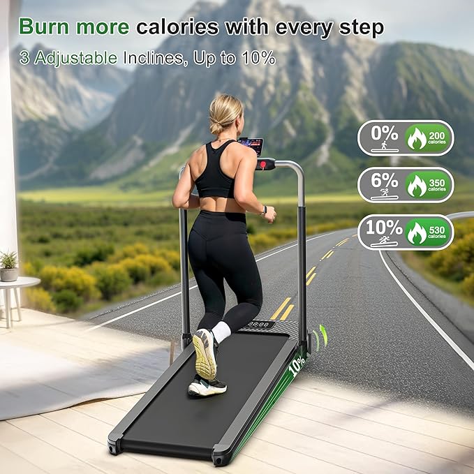 WELLFIT Walking Pad Treadmill with 10% Auto/Manual Incline for Home Office Apartment– 360 LBS Capacity, Under Desk Treadmill with Hiking Climbing Mode for Efficient Fat-Burn, Wide Running Belt