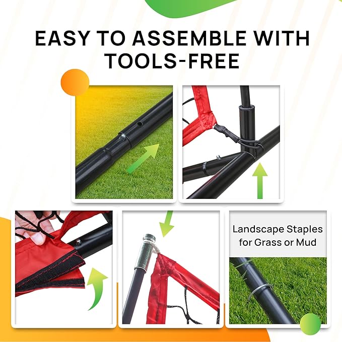 7x7ft/12x9ft/16x10ft/20x10ft Barricade Backstop Net, Sports Barrier Net, Multi-Sport Net with Carry Bag, Protective Screen for Practice- Baseball, Softball, Lacrosse, Soccer, Basketball, Tennis