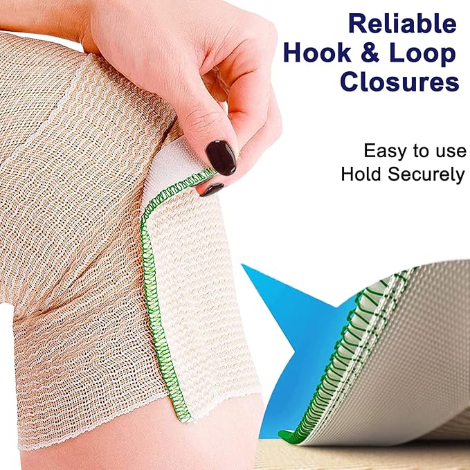 24 Pack Elastic Bandage Wrap (6x2”, 6x3, 6x4, 6x6) Compression Bandage Wrap with Hook and Loop Closure on Both Ends Self Adhesive Bandage Wrap for Sports, Medical, and Injury Recovery