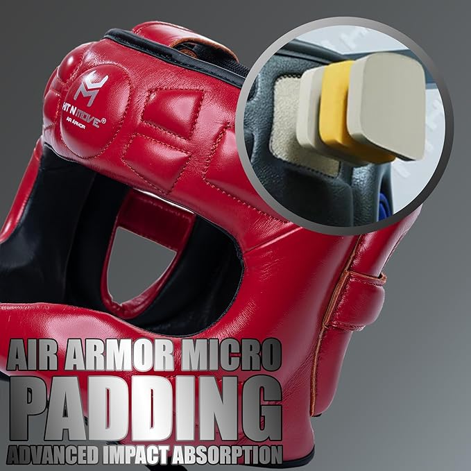 HIT N MOVE® Air Armor Face Saver Boxing Headgear, Lightweight Protective Gear for MMA, Kickboxing, Martial Arts, Training & Sparring and Combat Sports