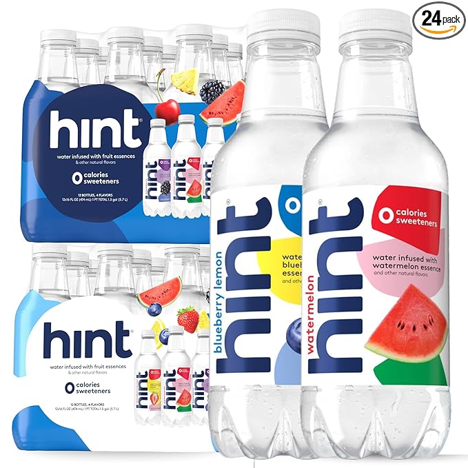 Hint Bottled Water, Best Sellers Variety Pack Bundle - Purified Flavored Water with Zero Calories, Sugar Free, Natural Flavors - 16 Fl Oz (Pack of 24)