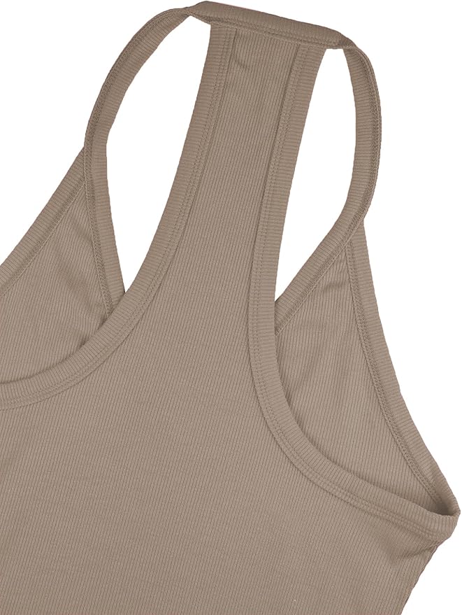 iGENJUN Workout Tops for Women Racerback Basic Tank Summer 2025 Camisole V Neck Slim Fit Ribbed Sleeveless
