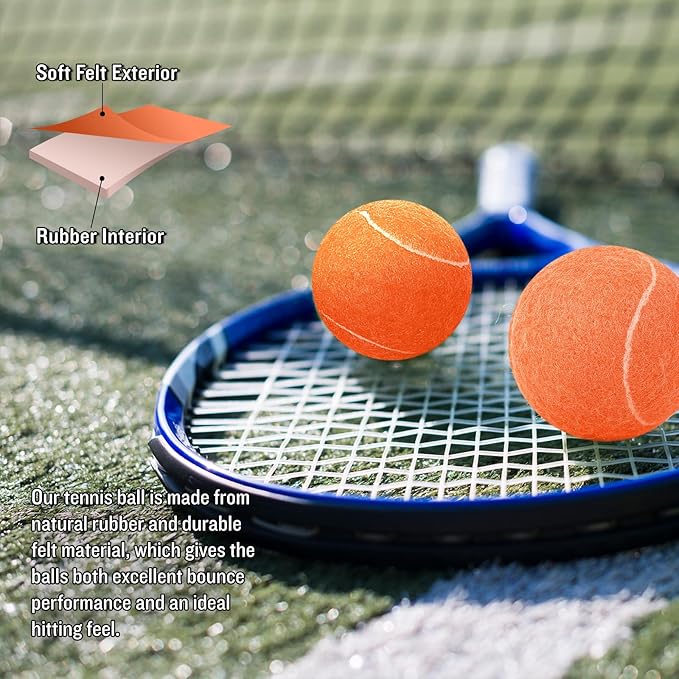 60 Pack Tennis Balls, Training Tennis Balls, Pet Dog Playing Balls, Practice Tennis Balls with Mesh Bag for Transport and Beginner Training