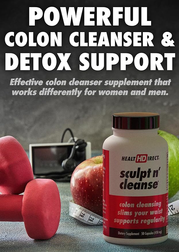 HEALTH DIRECT Sculpt n' Cleanse - Herbal Colon Cleanse for Digestive Health & Regularity - Natural Detox & Gut Flush Supplement - 175 Veggie Capsules